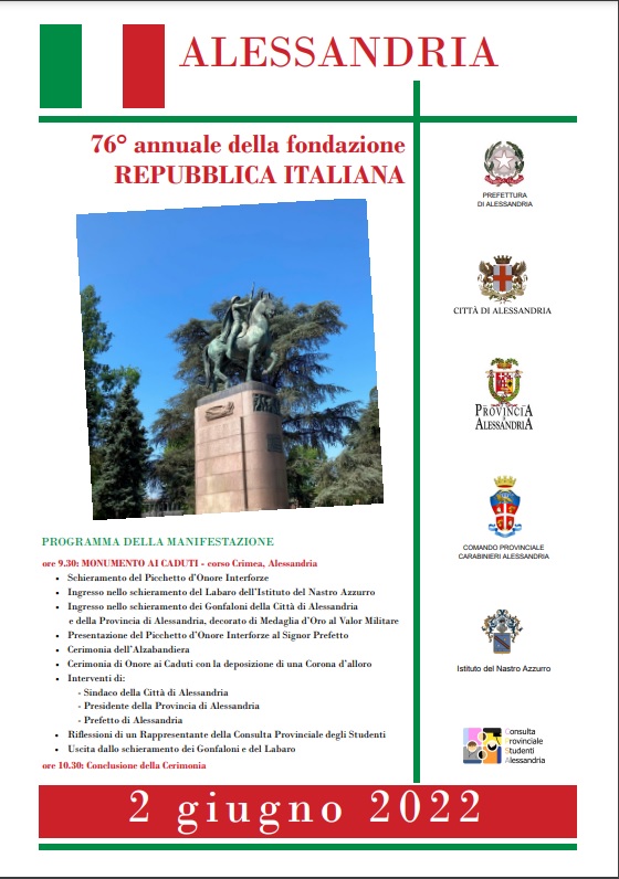Festa della Repubblica: le celebrazioni ad Alessandria