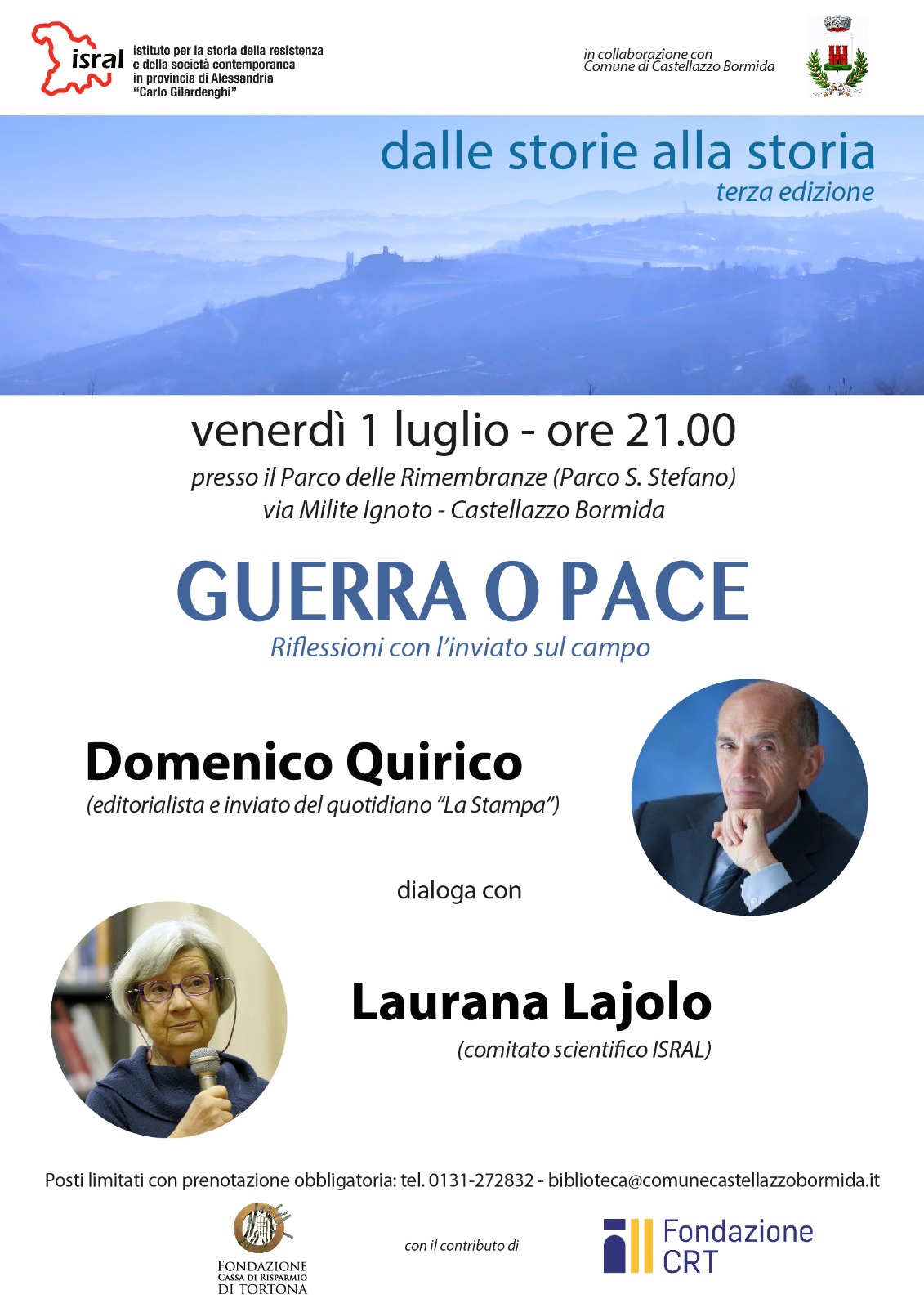 Venerdì 1° luglio a Castellazzo incontro con il giornalista Domenico Quirico