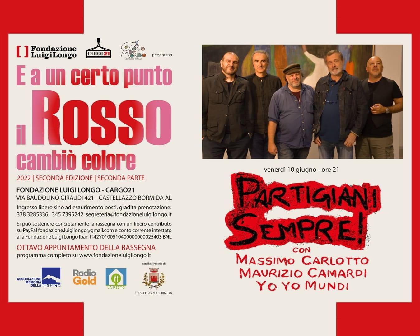 Venerdì 10 giugno alla Fondazione Longo lo spettacolo “Partigiani Sempre!”