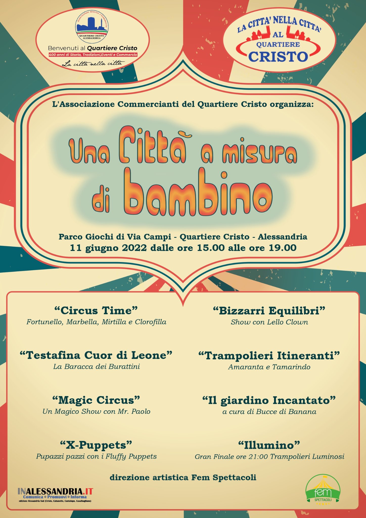 L’11 giugno al parco giochi di via Campi ad Alessandria “Una città a misura di bambino”