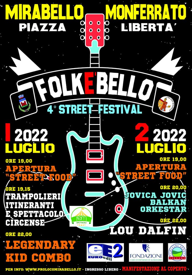 A Mirabello Monferrato il 1° e 2 luglio “FolkèBello”