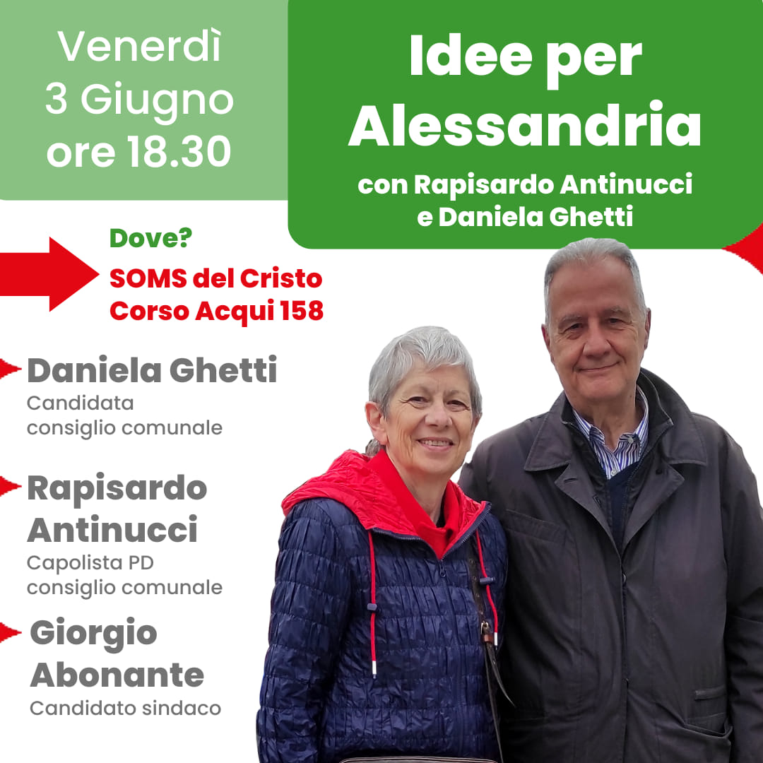 Elezioni Alessandria: il 3 giugno incontro dei candidati consiglieri Pd al quartiere Cristo