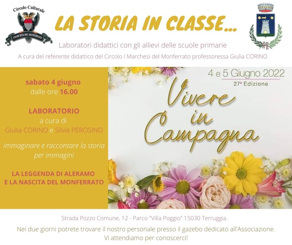 Sabato 4 e domenica 5 giugno a Terruggia “La storia in classe”