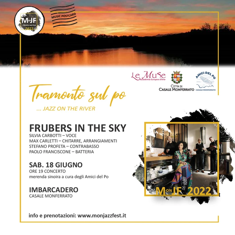 Il 18 giugno tramonto sul Po con la musica dei Frubers in the Sky