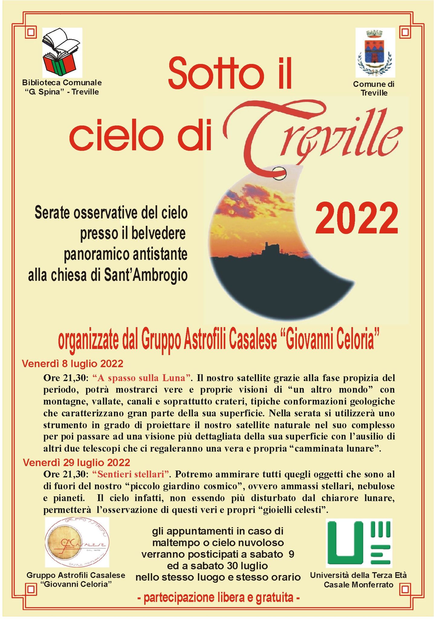 A Treville il 29 luglio occhi al cielo per osservare i “Sentieri Stellari”