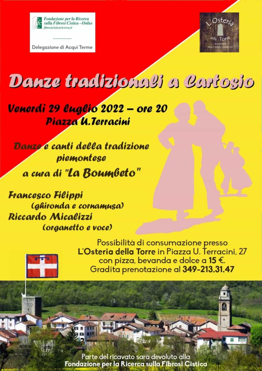 Venerdì 29 luglio a Cartosio danze e canti della tradizione piemontese