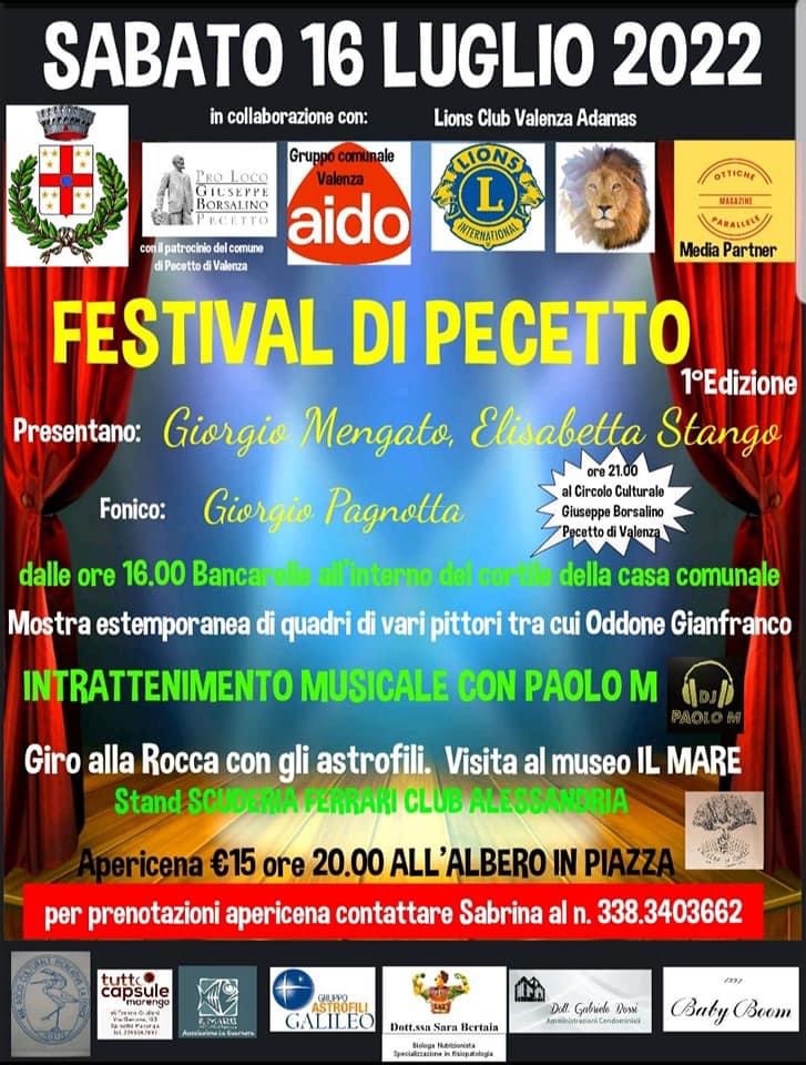 Sabato 16 luglio Festival di Pecetto