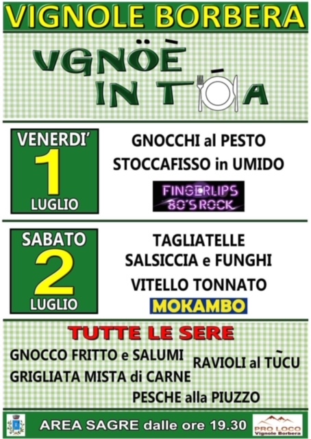 Il 1° e 2 luglio “Vignoè in toa” a Vignole Borbera