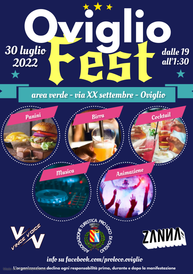 Il 30 luglio a Oviglio musica e street food con “Oviglio Fest”