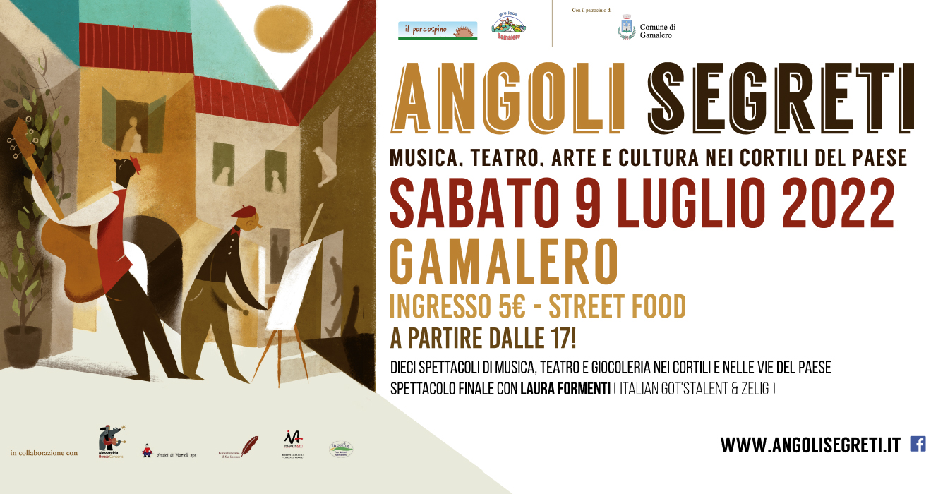 Il 9 luglio “Angoli segreti” porta musica, spettacoli e la comicità di Laura Formenti a Gamalero