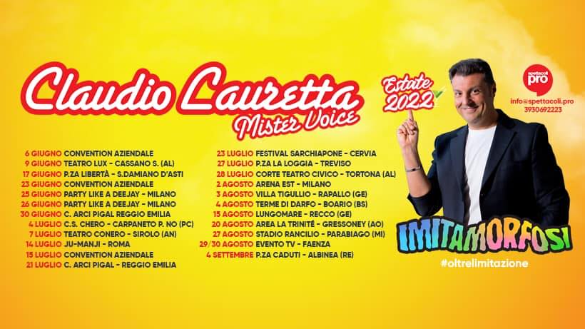 Claudio Lauretta protagonista dello spettacolo “Imitamorfosi” giovedì 28 luglio a Tortona