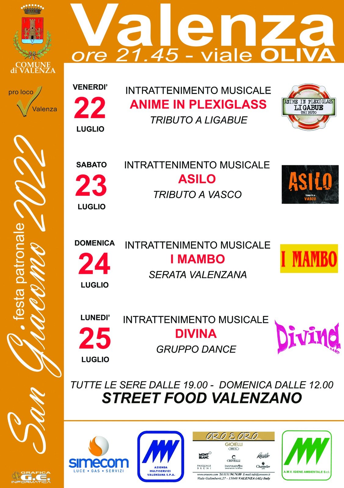 Dal 22 al 25 luglio la Festa di San Giacomo a Valenza