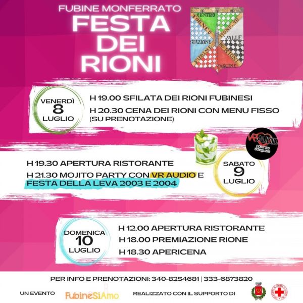 Dall’8 al 10 luglio Festa dei rioni a Fubine Monferrato
