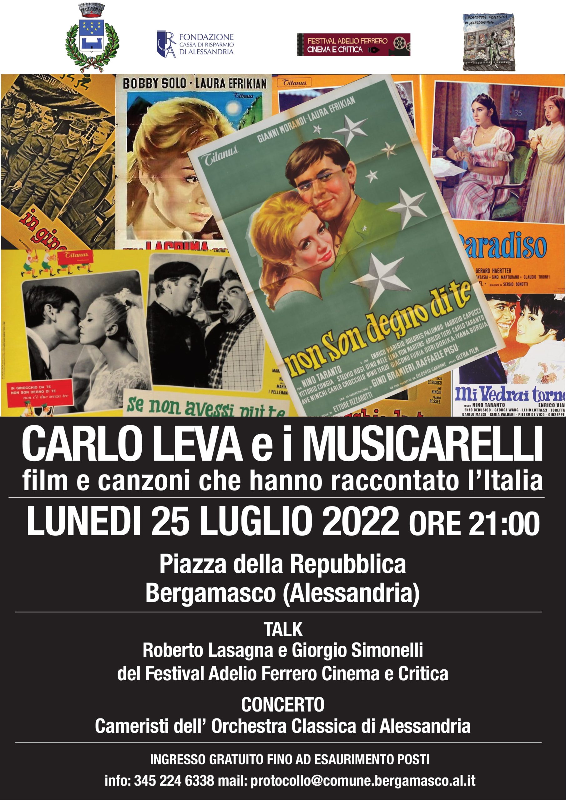Il 25 luglio a Bergamasco la serata “Carlo Leva e i Musicarelli”