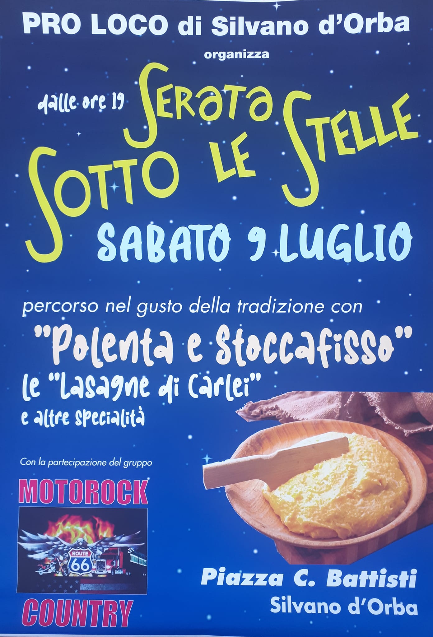 A Silvano d’Orba il 9 luglio un percorso nel gusto con la “Serata sotto le Stelle”