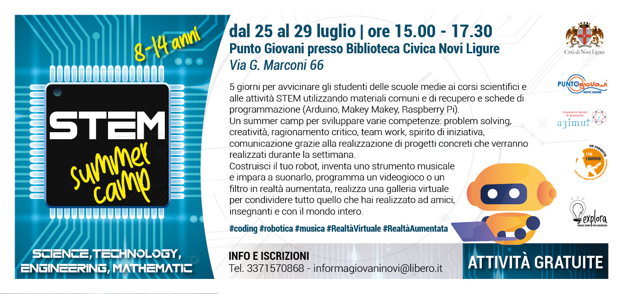 Dal 25 al 25 luglio a Novi Ligure un summer camp per avvicinare gli studenti delle medie ai corsi scientifici
