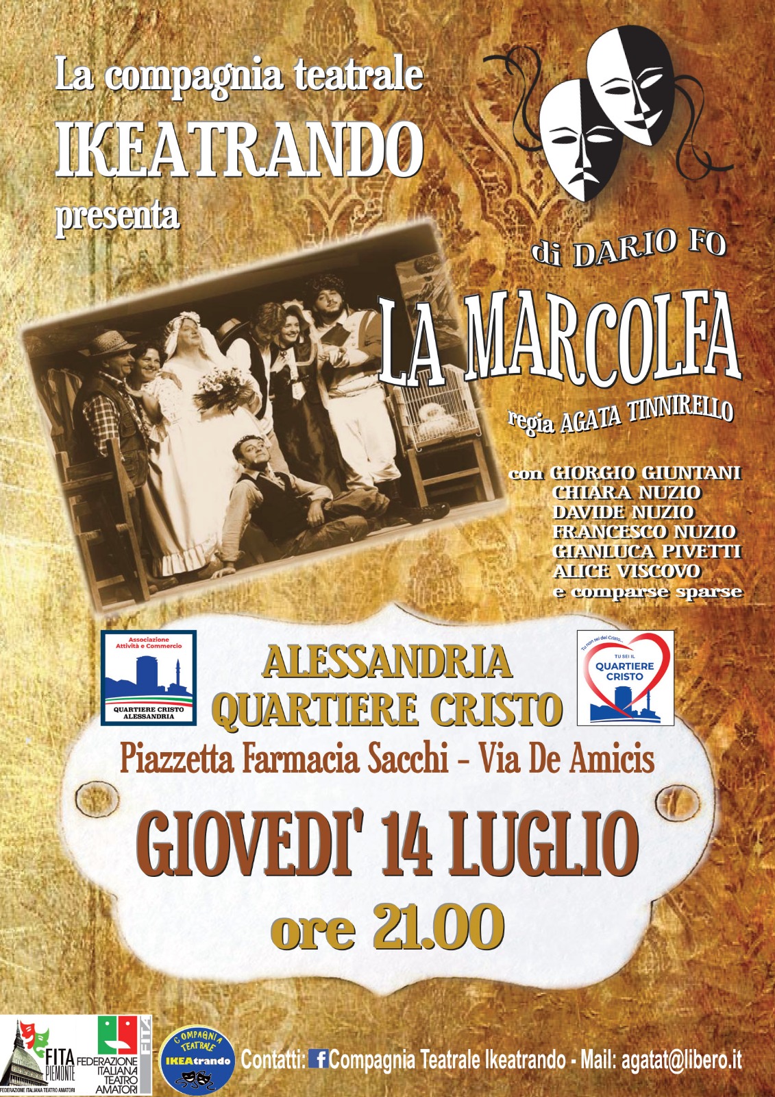 Al quartiere Cristo in scena il teatro estivo con “La Marcolfa” della Compagnia Ikeatrando