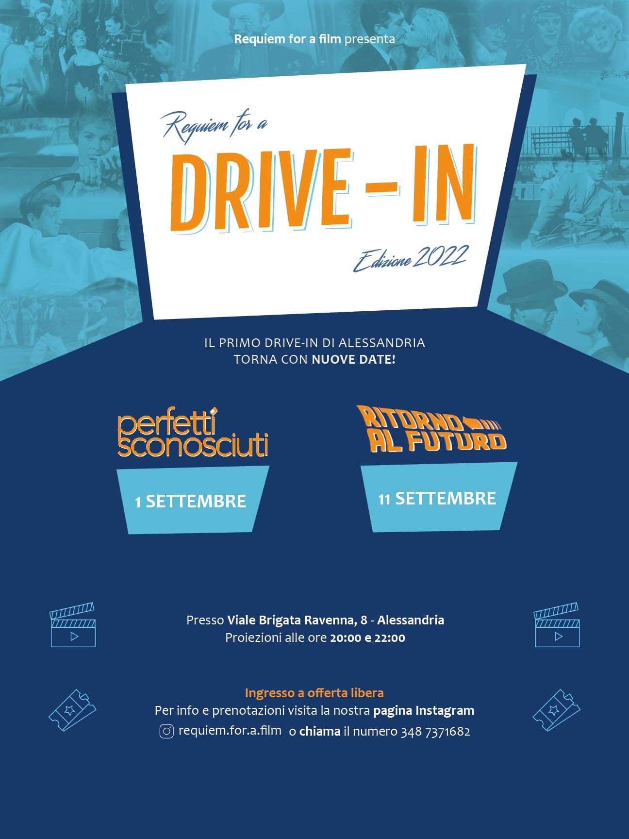 Ad Alessandria il 1° e l’11 settembre doppio appuntamento con il cinema Drive In di” Requiem for a Film”
