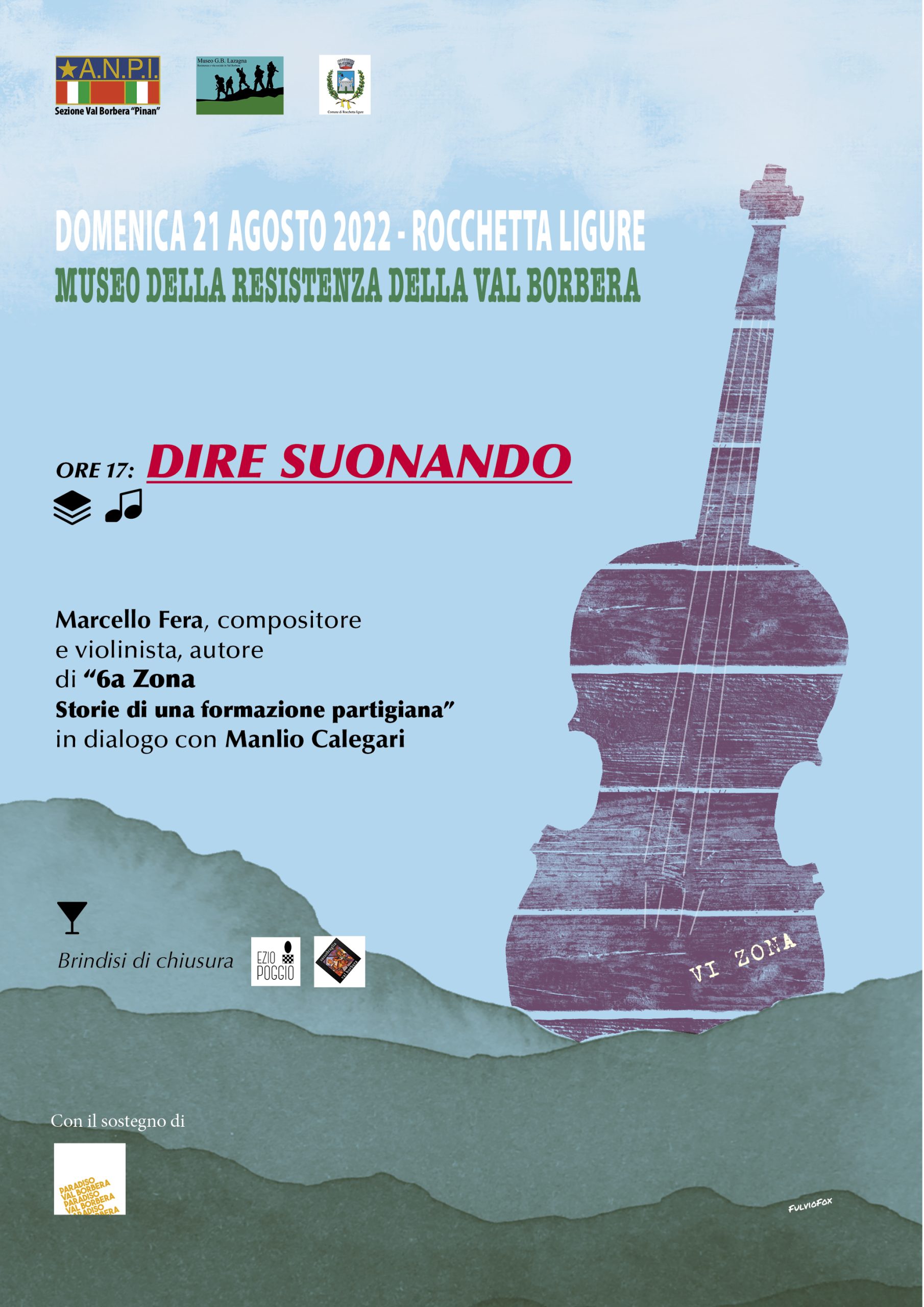 Il 21 agosto l’evento “Dire Suonando” al Museo della Resistenza di Rocchetta Ligure