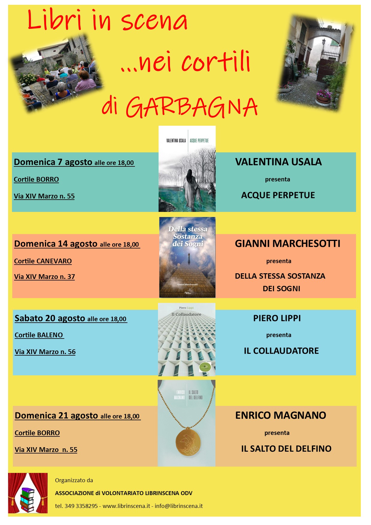 Il 20 agosto a Garbagna Piero Lippi presenta “Il collaudatore” per “Libri in scena…nei cortili”