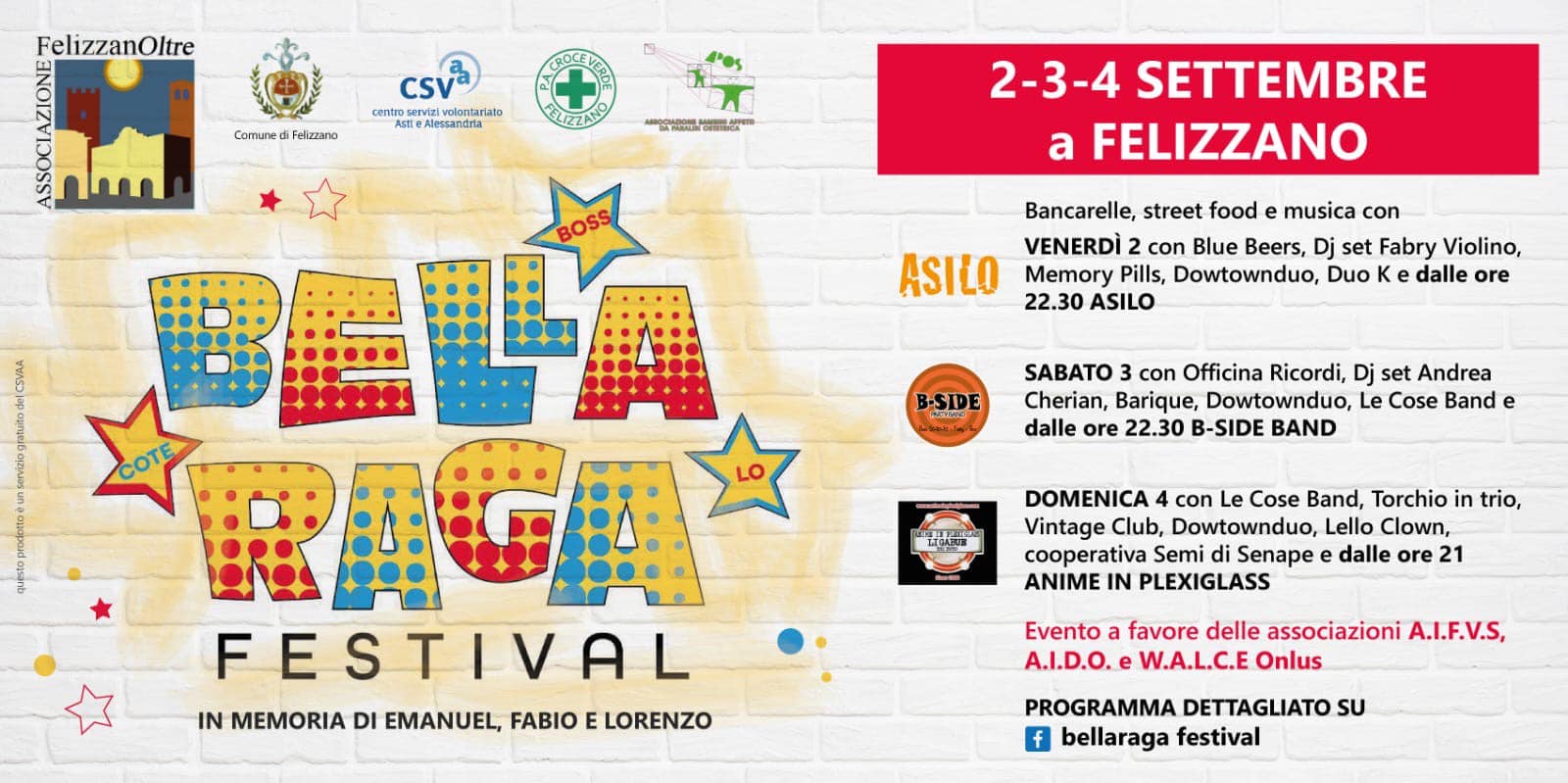 Dal 2 al 4 settembre a Felizzano la prima edizione di “Bella Raga Festival”