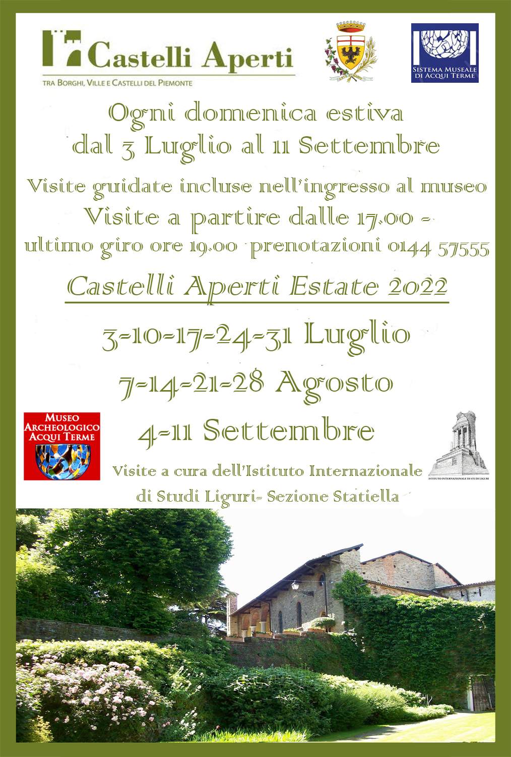 Domenica 21 agosto ad Acqui Terme visite aperte al castello