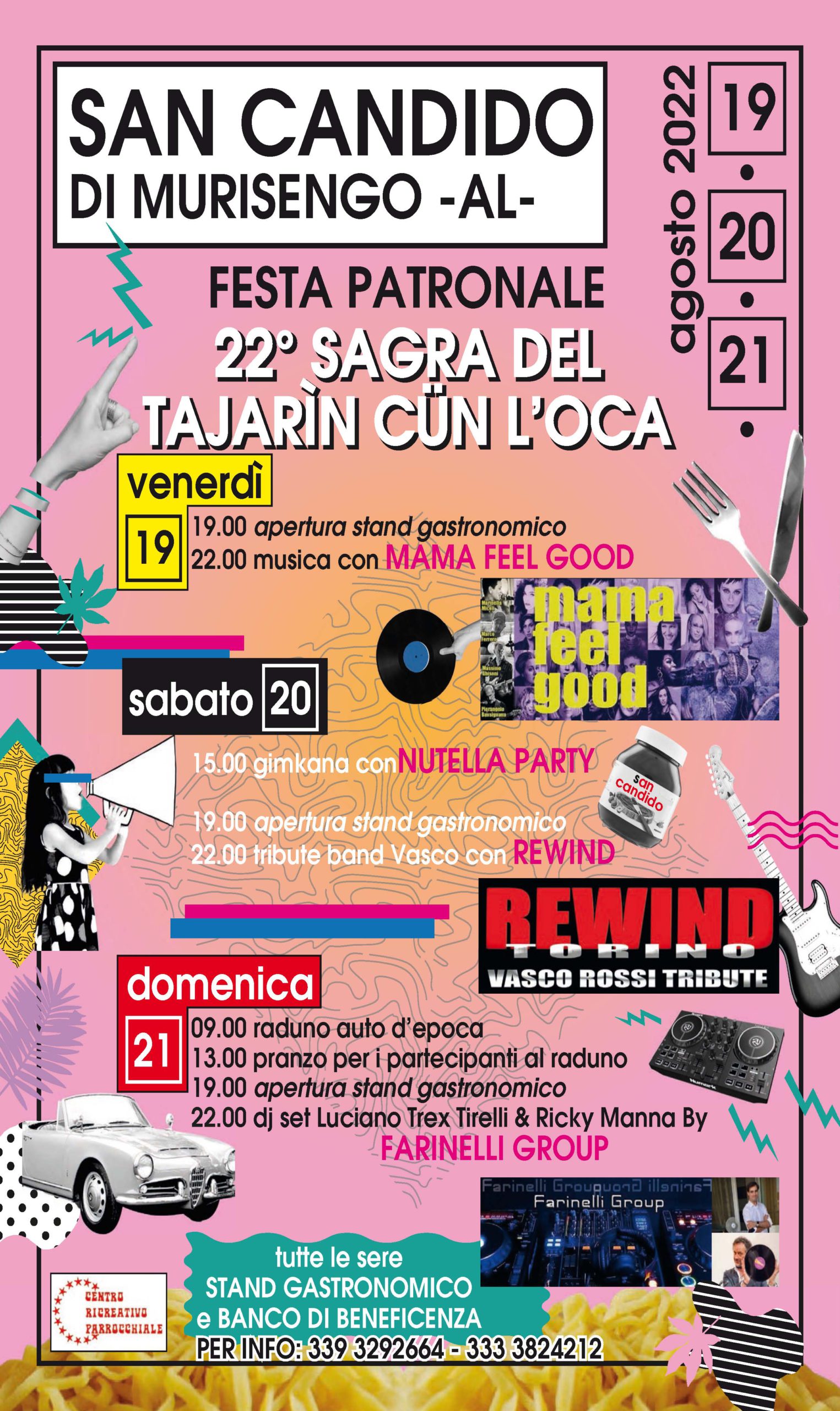 Dal 19 al 21 agosto a San Candido di Murisengo la Sagra del Tajarin cun l’oca