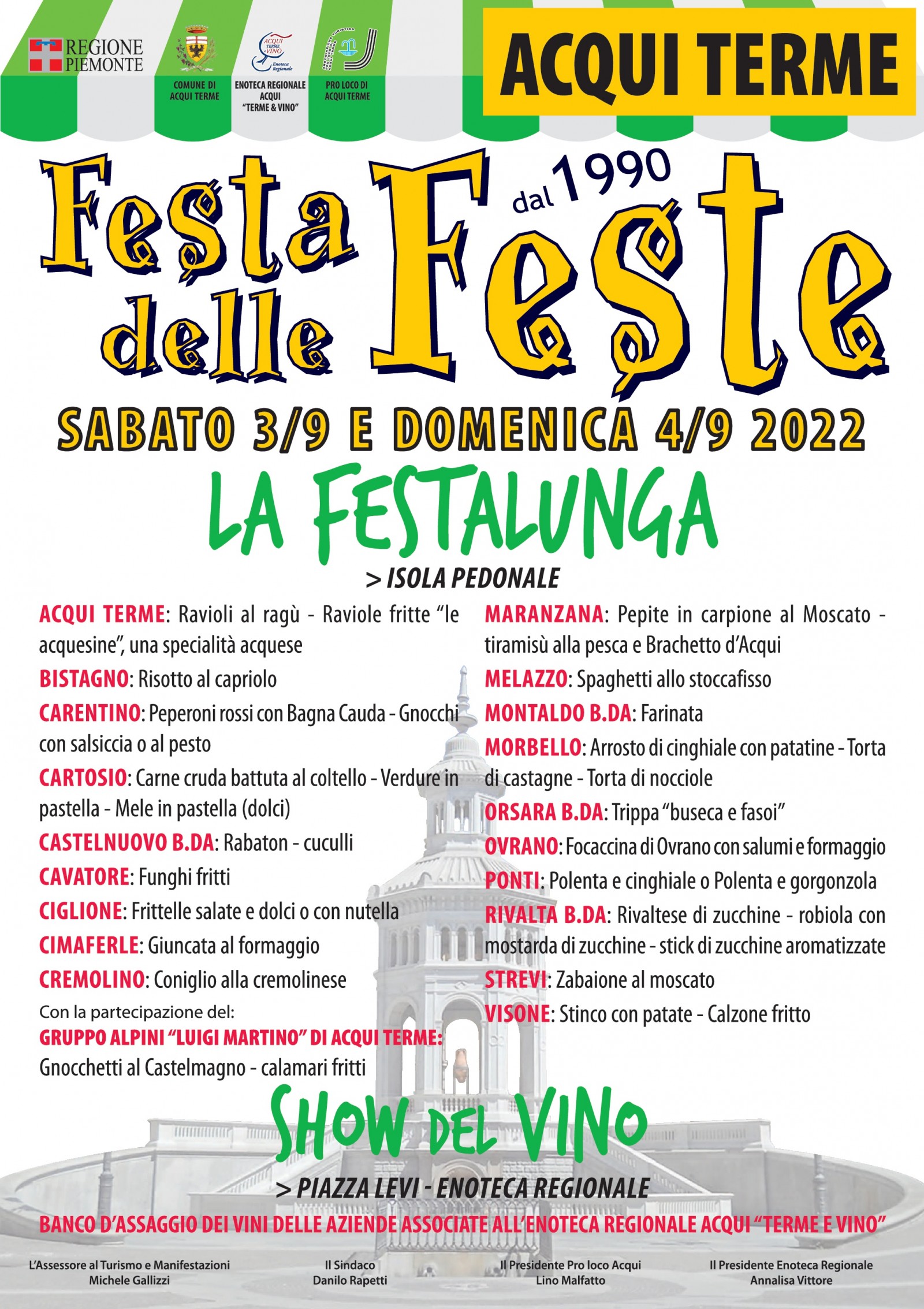 Il 3 e 4 settembre “La festa delle feste” delle Proloco ad Acqui Terme
