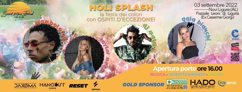 [ANNULLATO] Sabato 3 settembre a Novi Ligure si festeggia con Holi Splash Festival