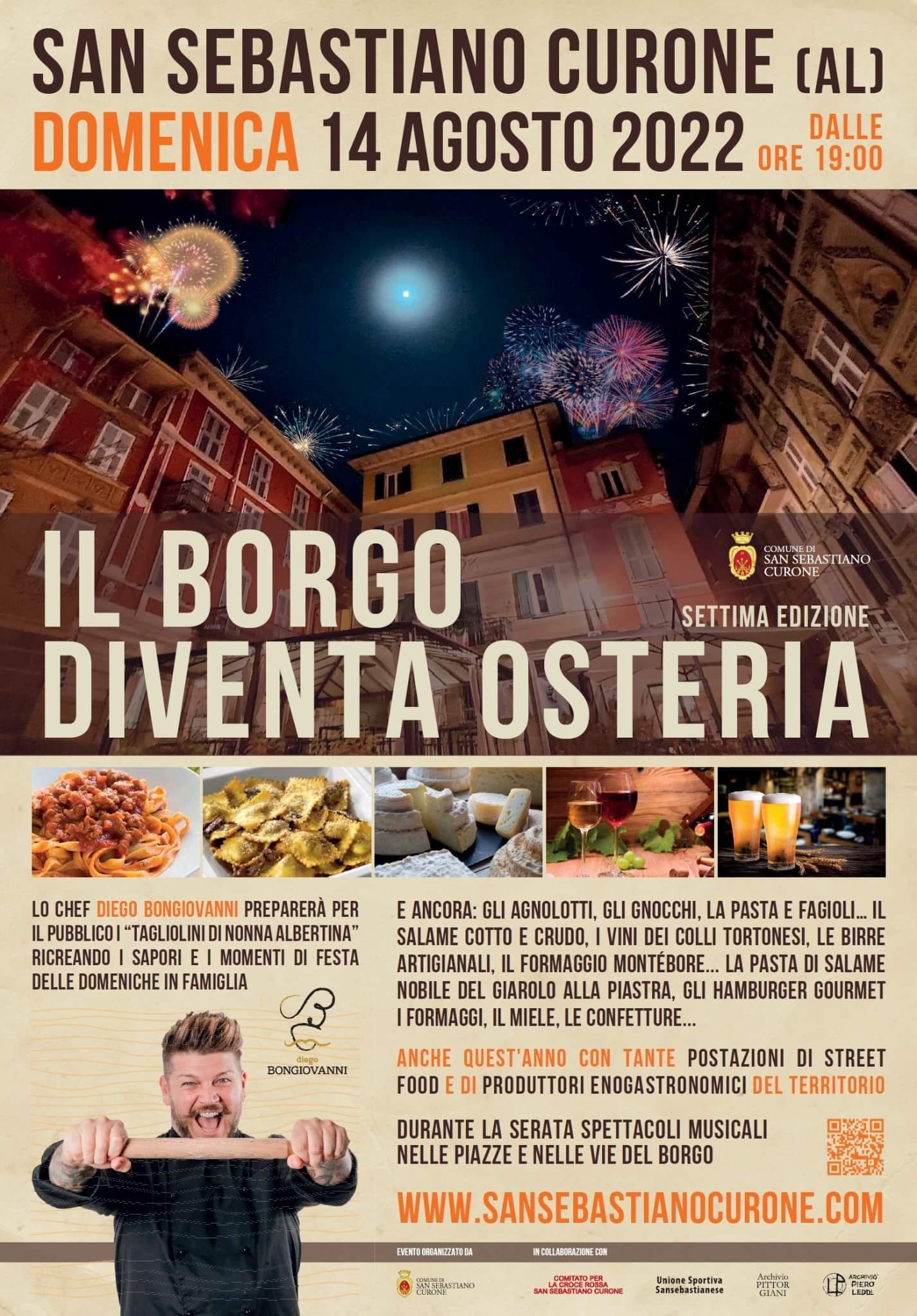 Domenica 14 agosto a San Sebastiano Curone “Il borgo diventa osteria”