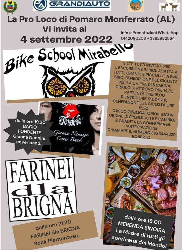 A Pomaro Monferrato il 4 settembre una domenica di festa e musica