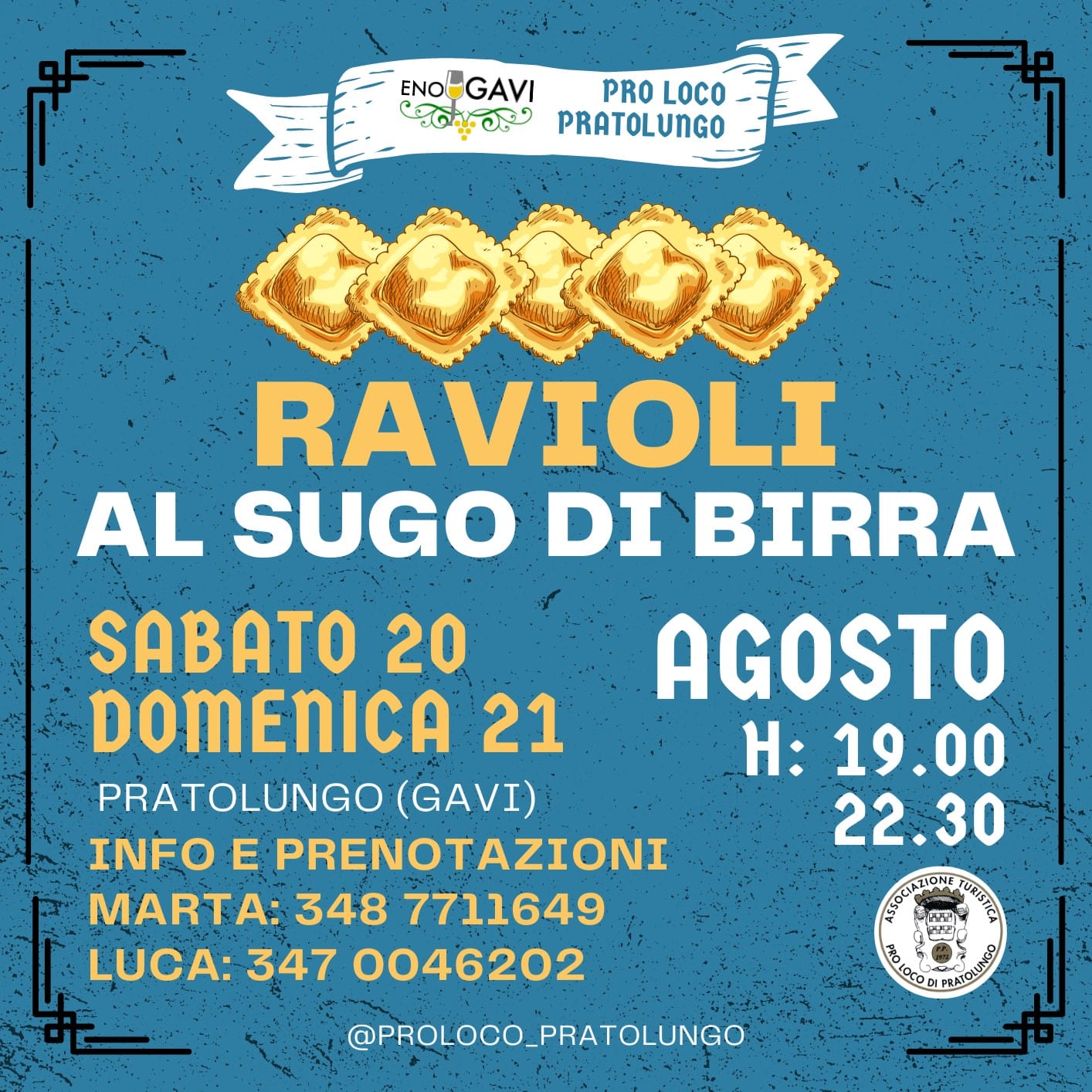 Il 20 e il 21 agosto a Pratolungo di Gavi la “Raviolata sotto le stelle”