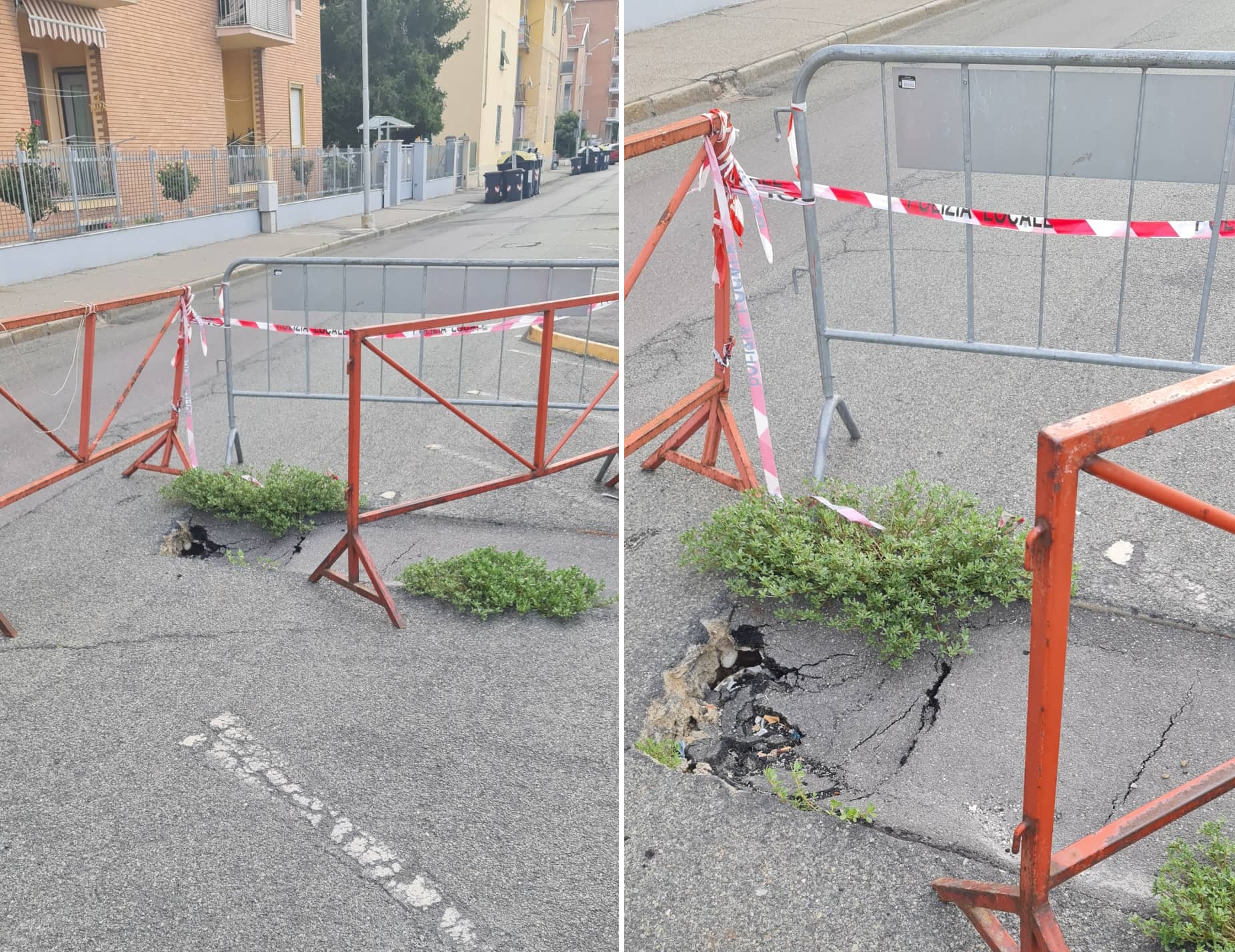 Una voragine si apre in via Palermo: “Strada rotta ormai da una ventina di giorni”