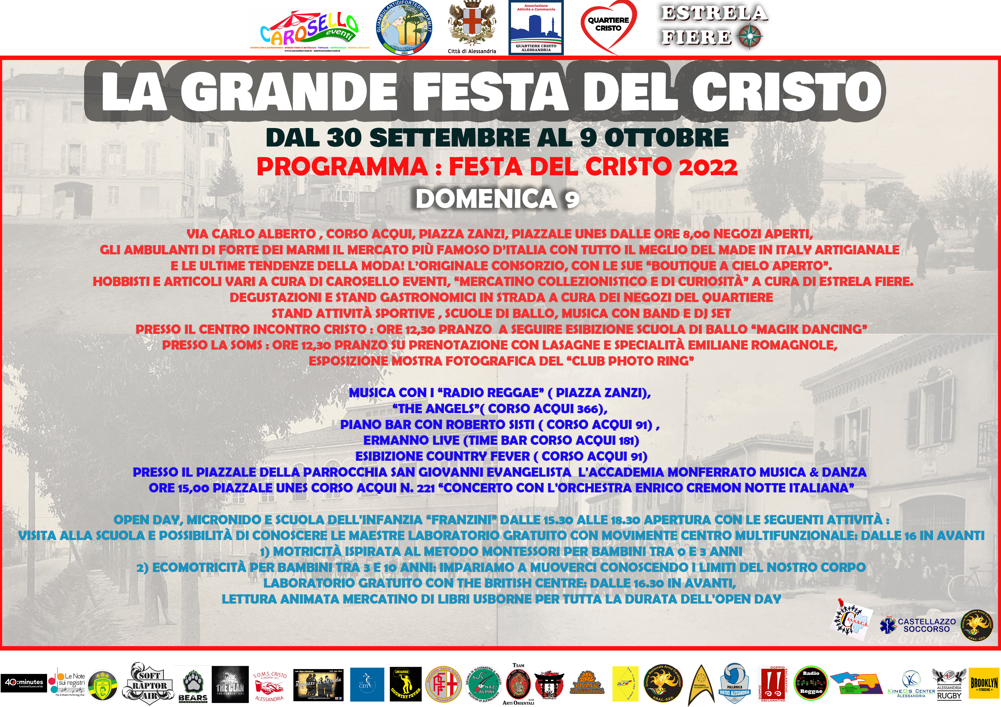 Dal 30 settembre al 9 ottobre la Grande Festa del Cristo ad Alessandria