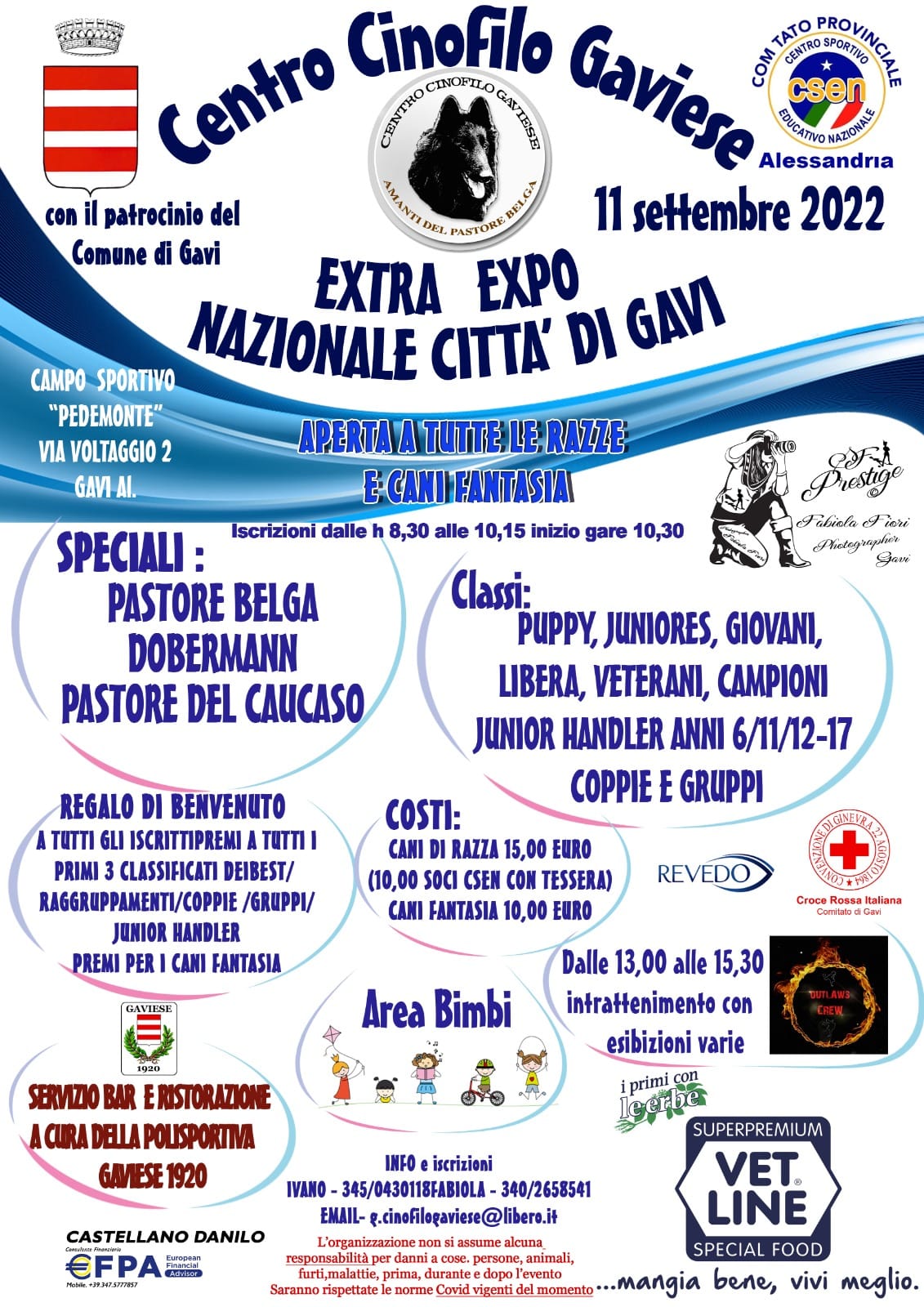 Domenica 11 a Gavi la gara e mostra canina “Extra Expo Nazionale Città di Gavi”
