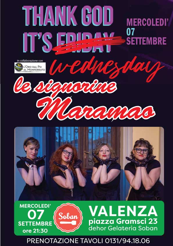 Mercoledì 7 settembre a Valenza la musica live de “Le signorine Maramao”