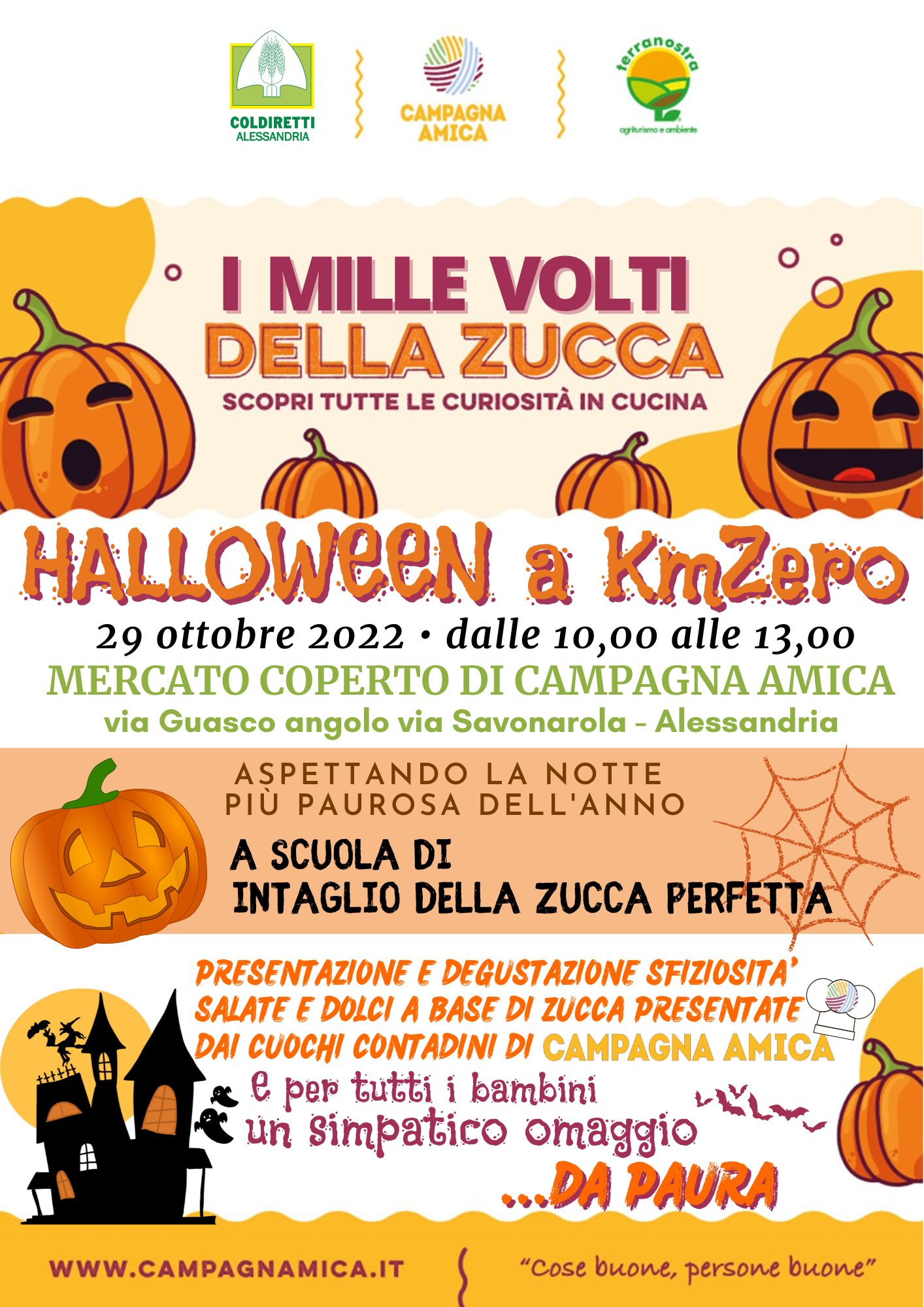 Halloween, il 29 ottobre 'Zucca Day' al Mercato Coperto di Via Guasco