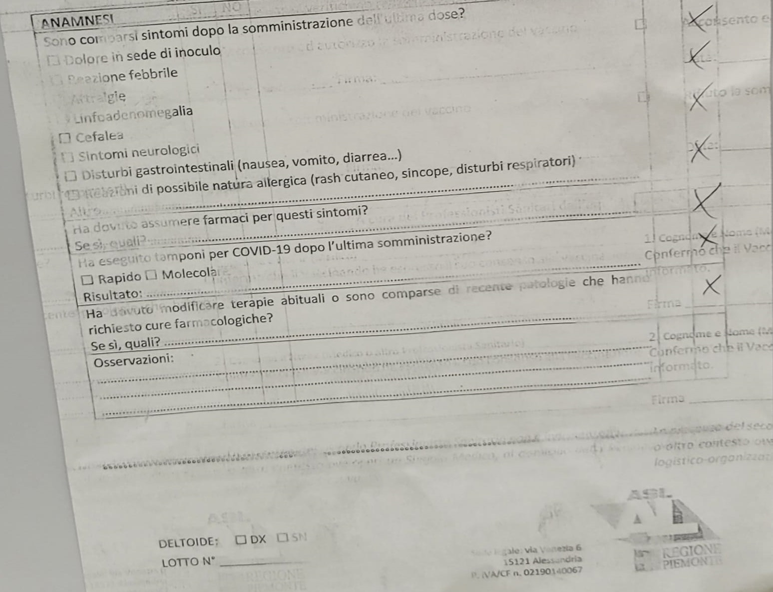 “Moduli sbiaditi”: rallentamenti al centro vaccini di Valenza. Asl: “Disguido dovuto ai tanti liberi accessi”