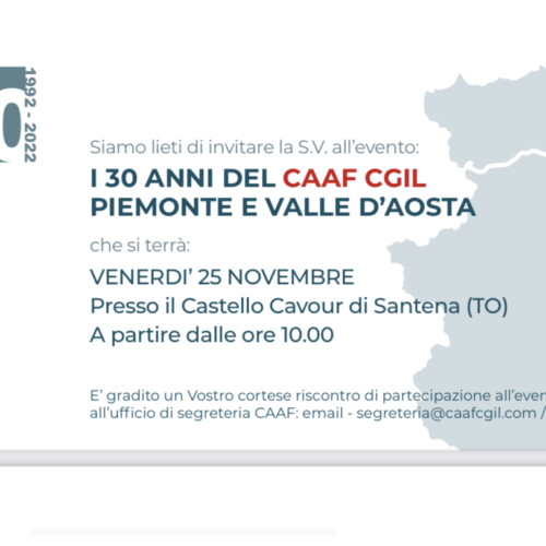 30 anni di storia e di servizi per il cittadino con il Caaf Cgil di Piemonte e Valle d’Aosta