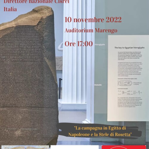 Giovedì a Marengo un convegno sulla campagna d’Egitto di Napoleone con l’archeologo Ferdinando Caputi