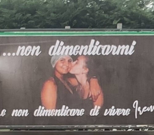 Tre anni dopo Irene è sempre viva. Il papà la ricorda con un maxi-manifesto