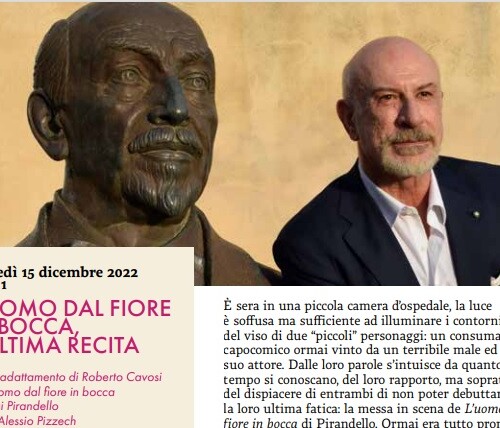 Il 15 dicembre “L’uomo dal fiore in bocca, l’ultima recita” in scena al Teatro Alessandrino