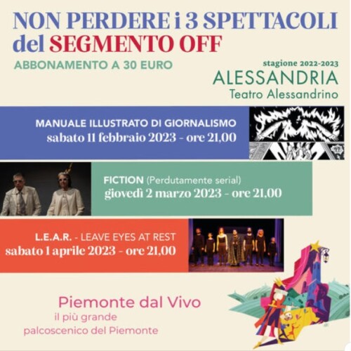 “Segmento Off”: le compagnie del territorio protagoniste al Teatro Alessandrino