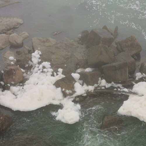 Segnalata schiuma bianca sul fiume Tanaro nei pressi del ponte Meier