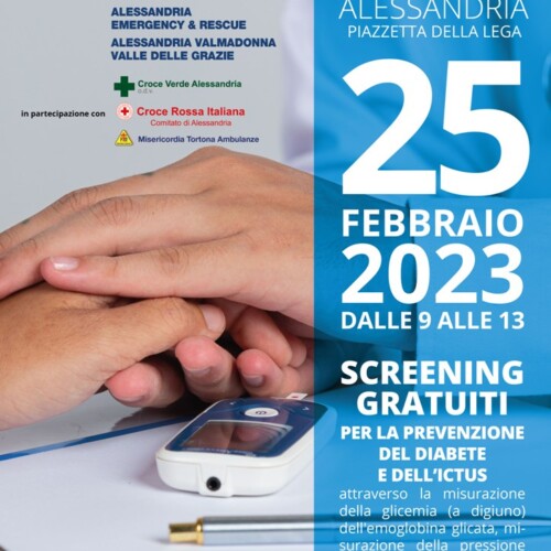 Sabato ad Alessandria screening gratis per la prevenzione di diabete e ictus