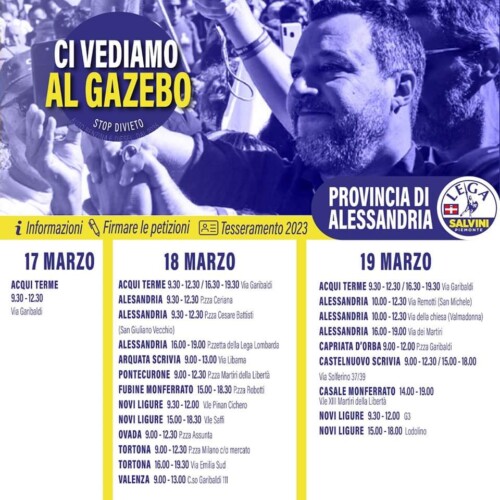 Lega: sabato e domenica gazebo in 12 Comuni contro il divieto alle auto a benzina e diesel dal 2035