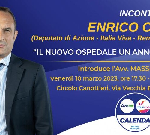 Azione/Italia Viva: venerdì ad Alessandria incontro sul nuovo ospedale con l’Onorevole Enrico Costa