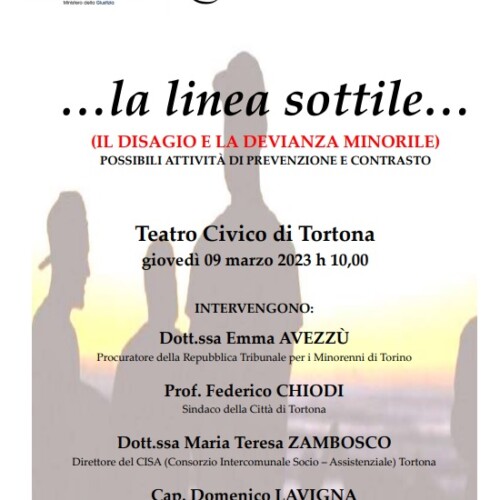 Giovedì al Teatro Civico di Tortona un incontro sul disagio e la devianza minorile aperto agli studenti