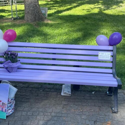 Ad Alessandria la prima panchina viola del Piemonte per sensibilizzare sull’epilessia pediatrica
