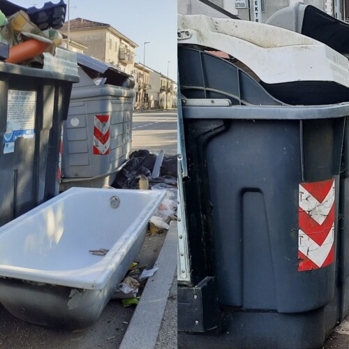 Rimossa la vasca da bagno lasciata vicino ai bidoni: Amag Ambiente interviene dopo le foto di un cittadino